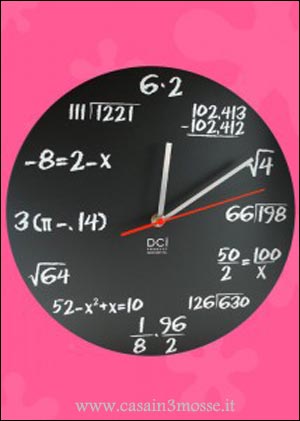casain3mosse - orologio algebrico da muro