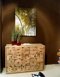 casain3mosse - comò in legno scolpito nature design expo casa 2013