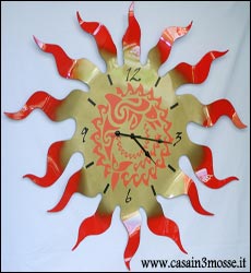casain3mosse - orologio da parete a forma di sole