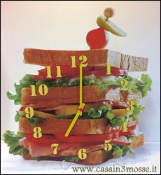 casain3mosse - orologio da tavolo a forma di hamburger